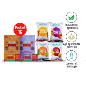 Timios Party Pack Munchies + Energy Bars - Pack of 16