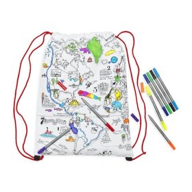 Pink Parrot Kids-world map backpack 