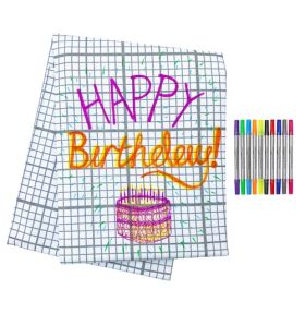 Pink Parrot Kids-doodle tablecloth - grid print, medium 