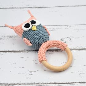 Love Crochet Art-Owl Crochet Rattle - Pink