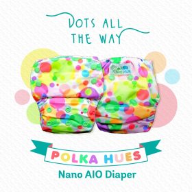 Kindermum-Polka Hues – Nano AIO with 2 organic cotton inserts