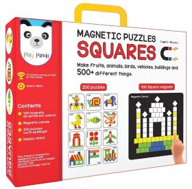 Play Panda Magnetic Puzzles Squares with 400 Colorful Magnets