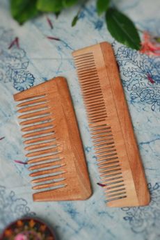 Almitra Sustainables - Neem Comb Pack of 2 (Small & Large)