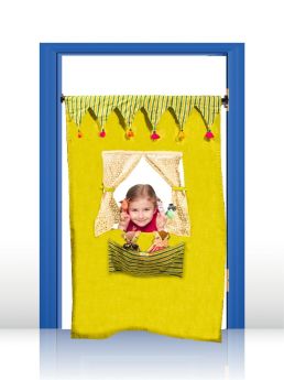 Bobtail-PUPPET THEATRE DOOR CURTAIN -  THE CIRCUS THEME (BHUES OF GREEN)