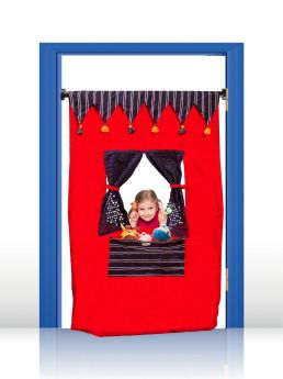 Bobtail-PUPPET THEATRE DOOR CURTAIN -  THE CIRCUS THEME (BLUE & RED)