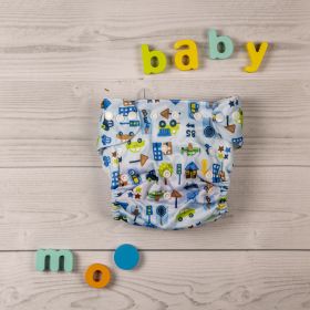 Baby Moo-Wanderlust Blue Adjustable & Washable Diaper