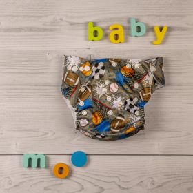 Baby Moo-Athlete Grey Adjustable & Washable Diaper