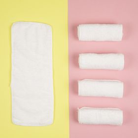 Baby Moo-Plain 12X32 Cm White 5 Pk Diaper Liner