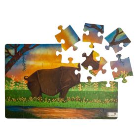 ALT Retail-24 Piece Floor Puzzle - Indian Rhinoceros