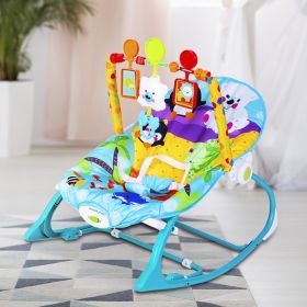 Baby Moo Newborn To Toddler Portable Rocker With Hanging Toys Beachy Blue