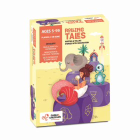 Chalk and Chuckles Rolling Tales, Story Telling Wooden Dice Cubes 