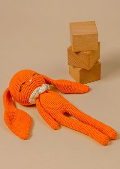 Bombay Toy Company-Rumi Crochet Collection | Hopper the bunny Bursty Orange