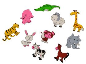 Skillofun-Magnetic Cutouts  Animals (Set of 10)