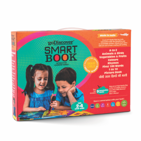 Go Discover Smart Book Set of 9 interactive books (aids in curriculum) + 42 re-recordable stickers + 1 Interactive SmartPen + Data Cable for 2 to 4 year olds