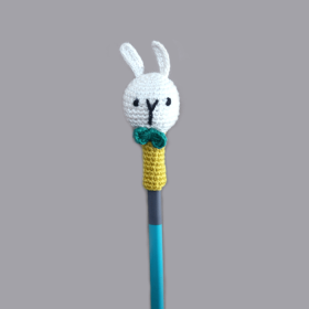 PLUMTALES-Set of 3 Handcrafted Amigurumi Pencil Topper Bunny _Random Color