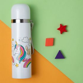 Baby Moo Dreaming Unicorn White 500 ml Stainless Steel Flask - SF4272-12-WHT