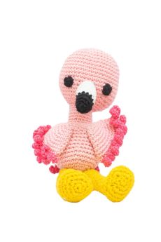 Happy Threads-Amigurumi Soft Toy- Handmade Crochet- Jolly Flamingo
