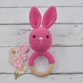 Tiny Giggles-Bunny Rattle-Pink