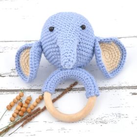 Tiny Giggles-Elephant Rattle-Blue