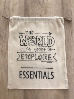 Little Canvas-DIY Colouring The World is yours to explore Drawstring Bag
