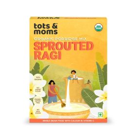 Tots and Moms Sprouted Ragi Powder - First Food | Organic Certified Wholesome & Natural Supergrain Porridge - 200g