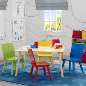 Delta Children Natural & Multi-colour Table & 4 Chair Set