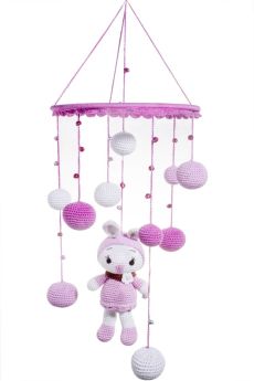 Happy Threads-Dolls Design Crochet Crochet Wind Chimes for Home( Purple & White)