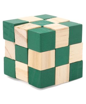 Channapatna toys Wooden Snake Brainstorming Puzzle Cube Game Toy for Kids ( 14 years+) - ( 3x3x3 inches)-WCPG001