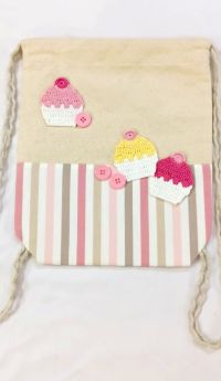 Happy Threads-Kids Drawstring bags with Crochet Motif-HT027