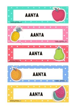 Bibliophiles Fruits Personalised Name Stickers