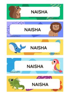 Bibliophiles Animals Personalised Name Stickers