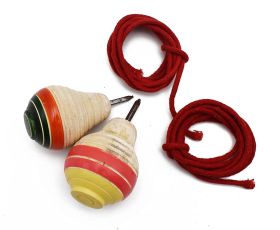Channapatna Toys Handmade Wooden Spinning Tops Toys Combo (3 Years+) - Combo Set of 2 Pcs - Multicolor - Curiosity & Fine Motor Skills | Pambaram | Bongaram | Lattu-WSPTTC2001