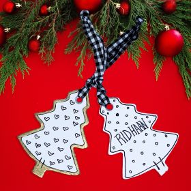 Bobtail-XMAS TREE ORNAMENT -  RECYCLED PAPER CLAY - (PACK OF 2) 