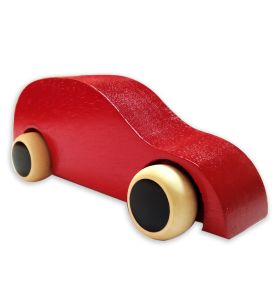 Lil Amigos Nest Channapatna Race Car Toy Handmade Non Toxic Wooden Push & Pull Along Toys for Kids ( 1 Year+) - Multicolor - Hand Eye Coordination and Gross Motor Skills (Red Color)